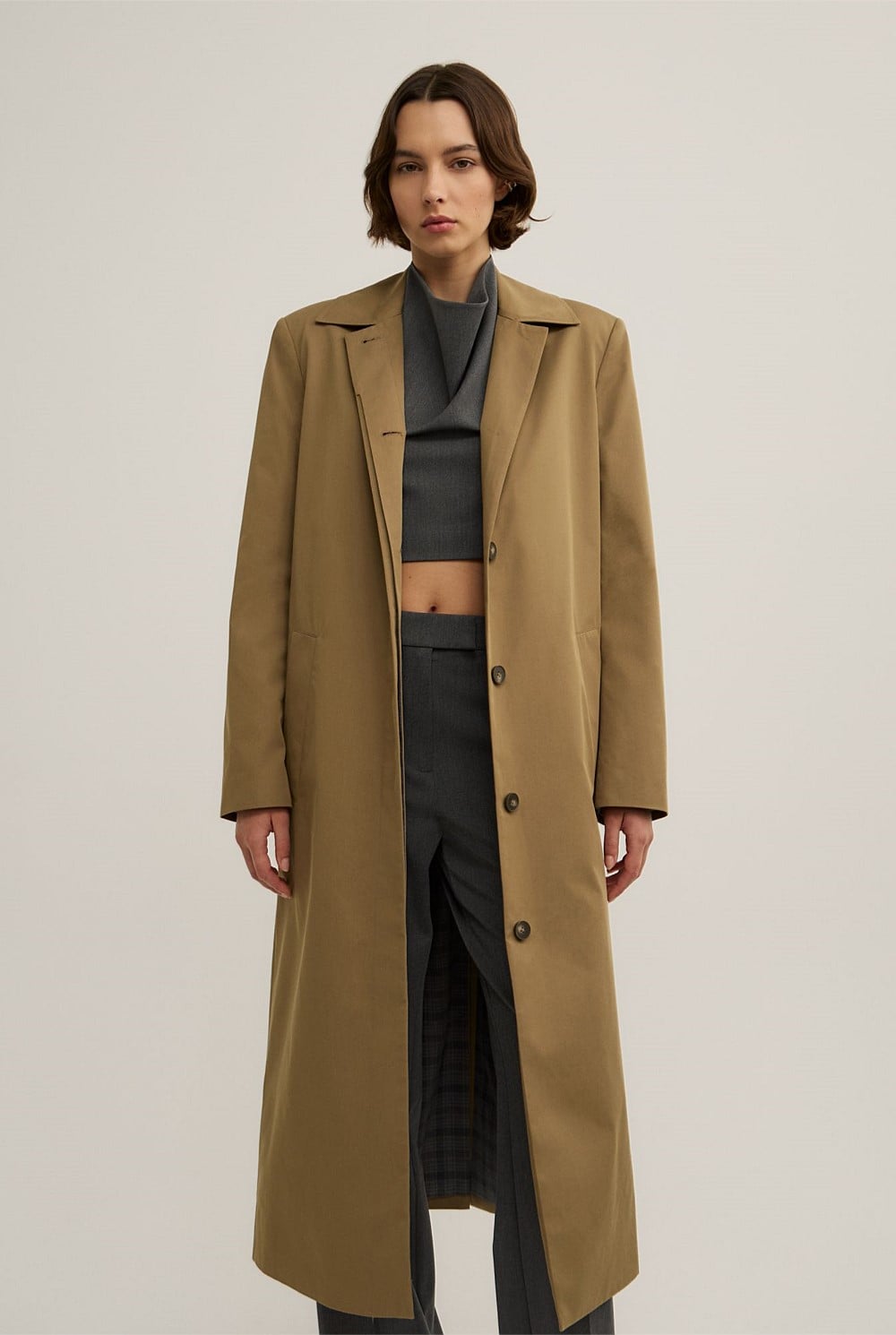 Single Breasted Trench Coat