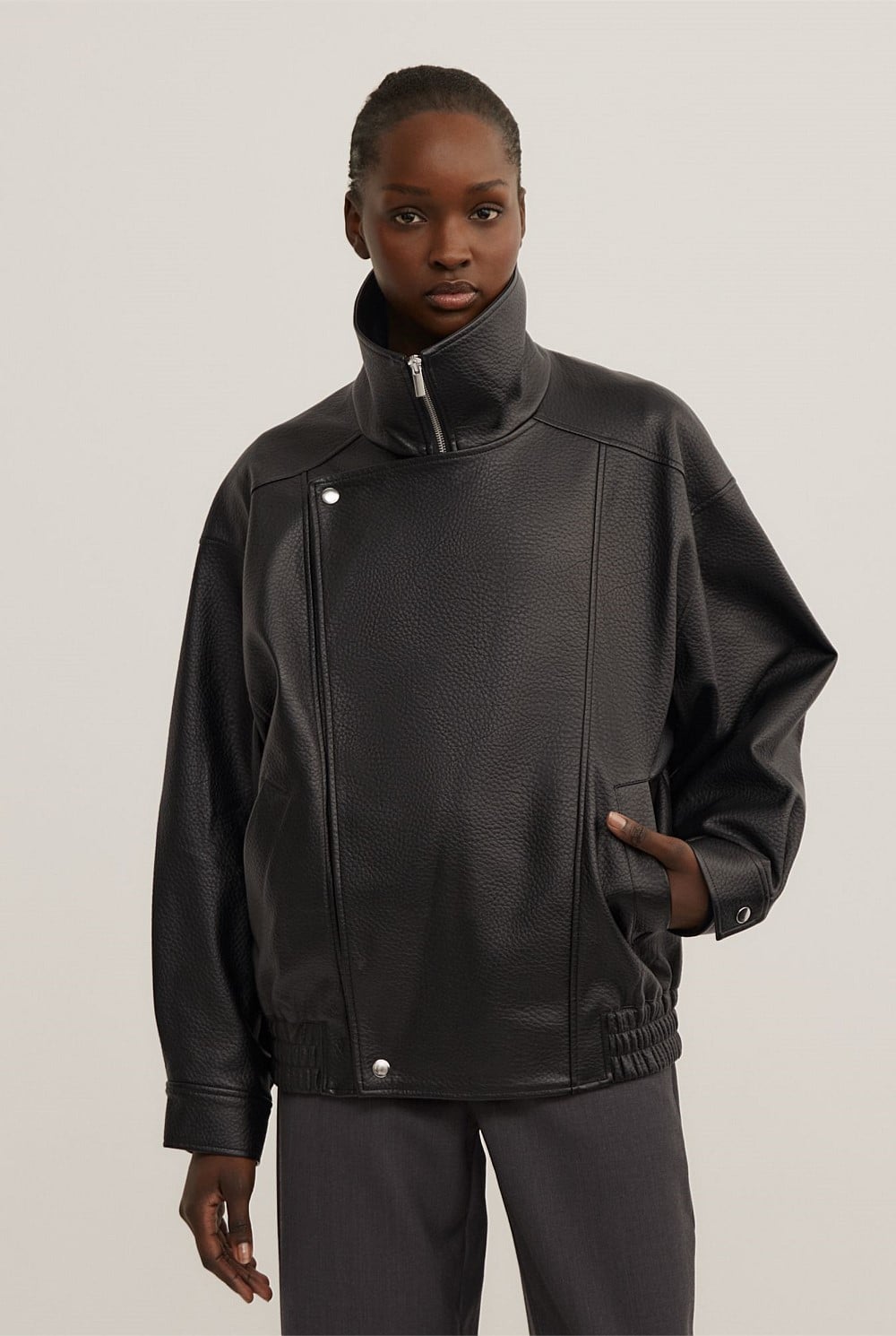 Funnel Neck Bomber Jacket