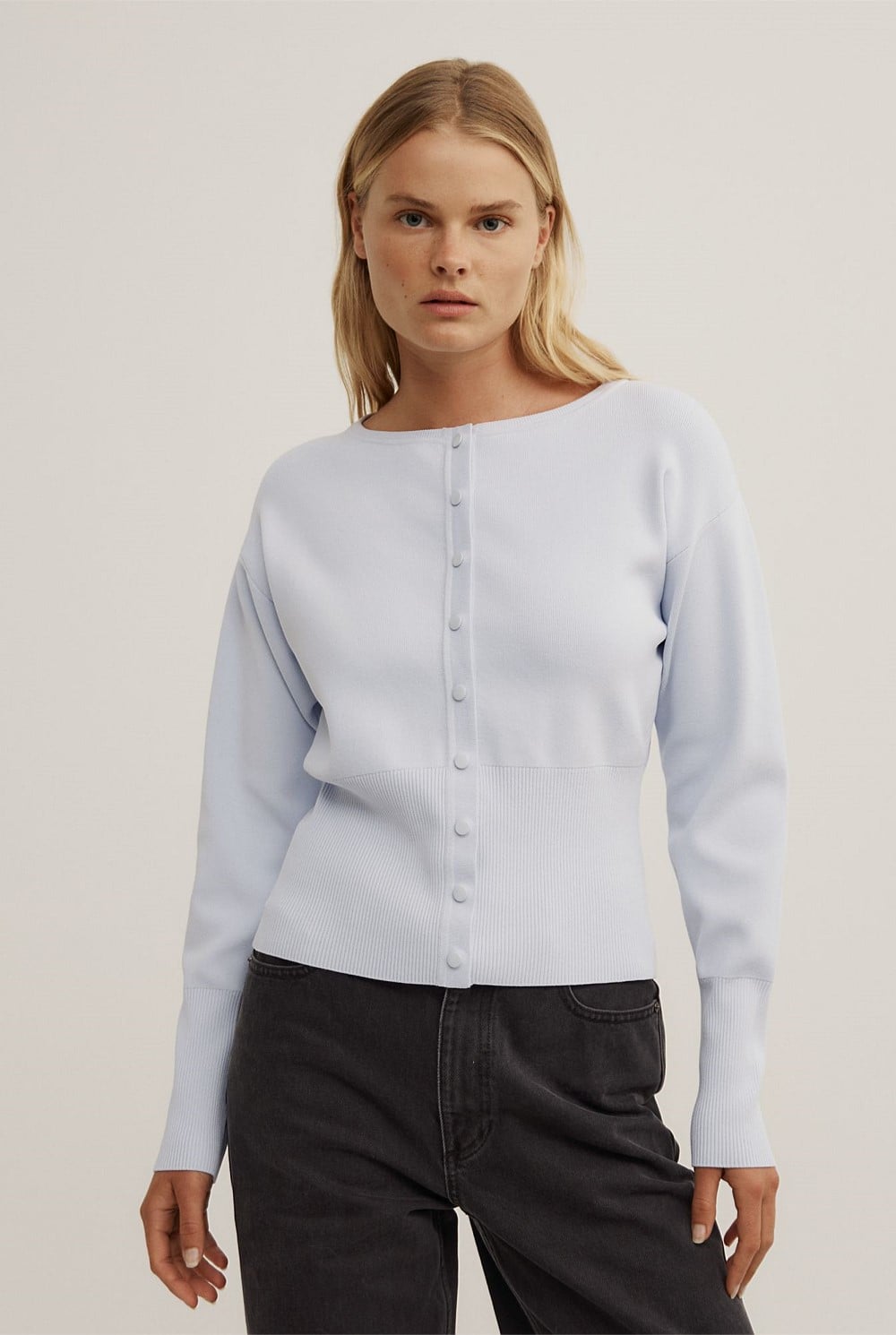 High Rib Knit Cardigan