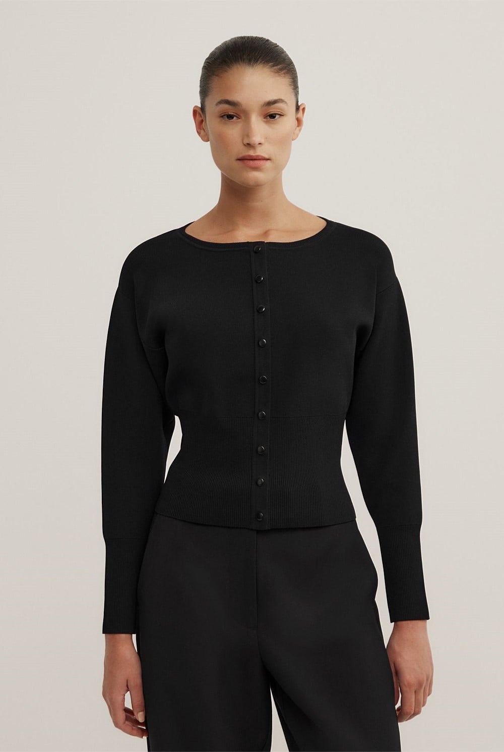 High Rib Knit Cardigan