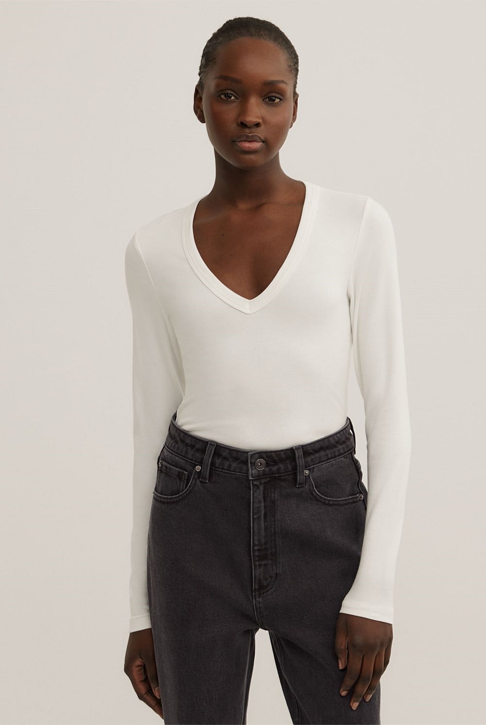V-Neck Long Sleeve Top