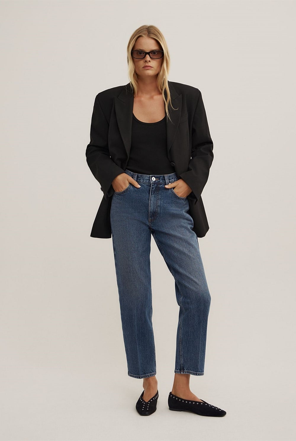 Crease Front Crop Jeans