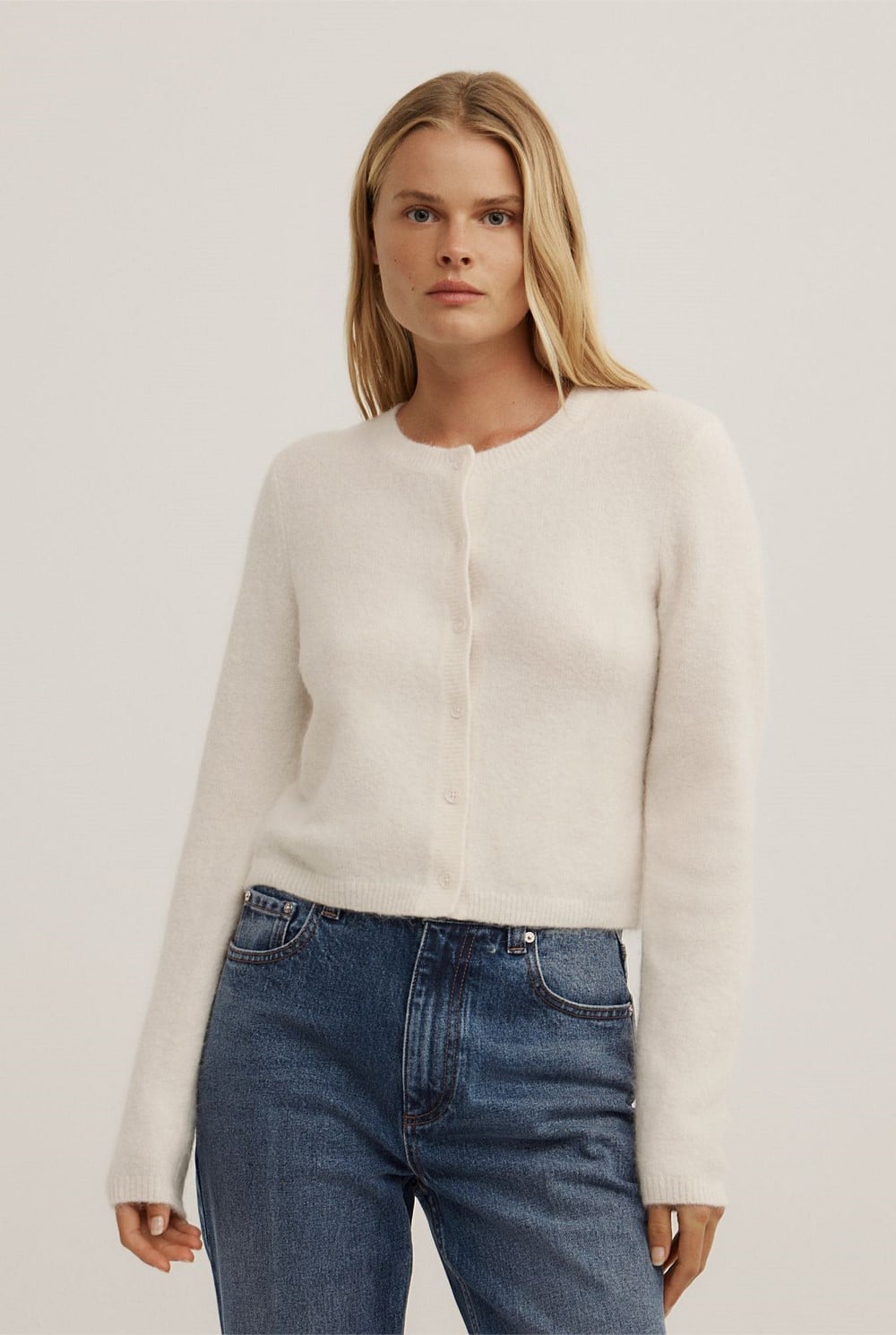 Fluffy Button Cardigan