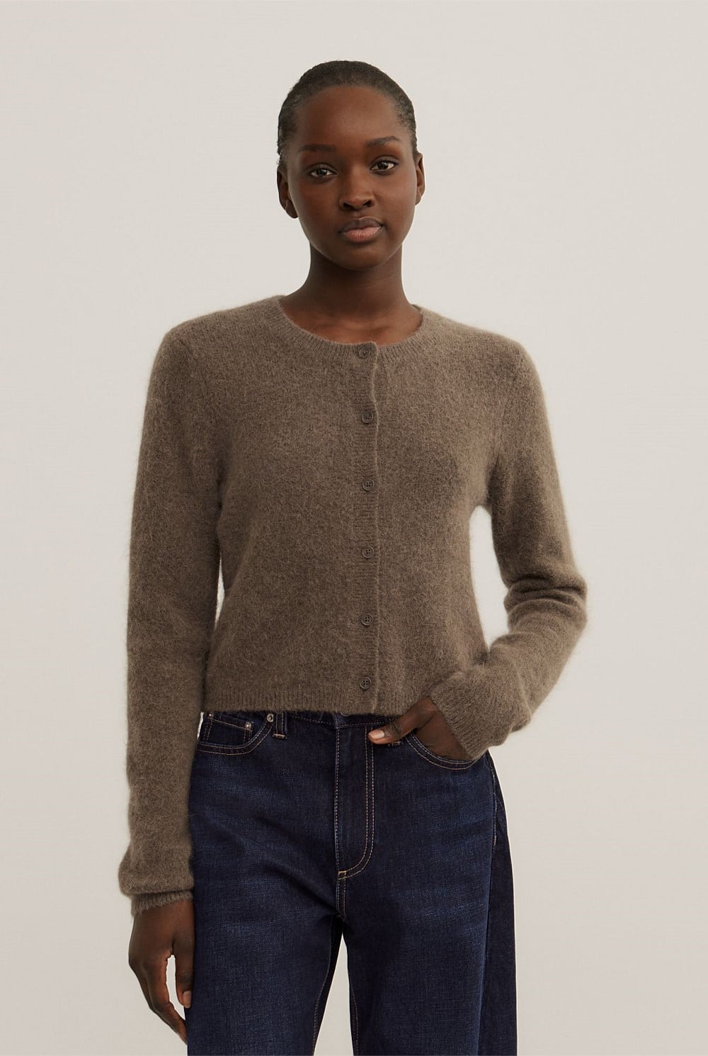 Fluffy Button Cardigan