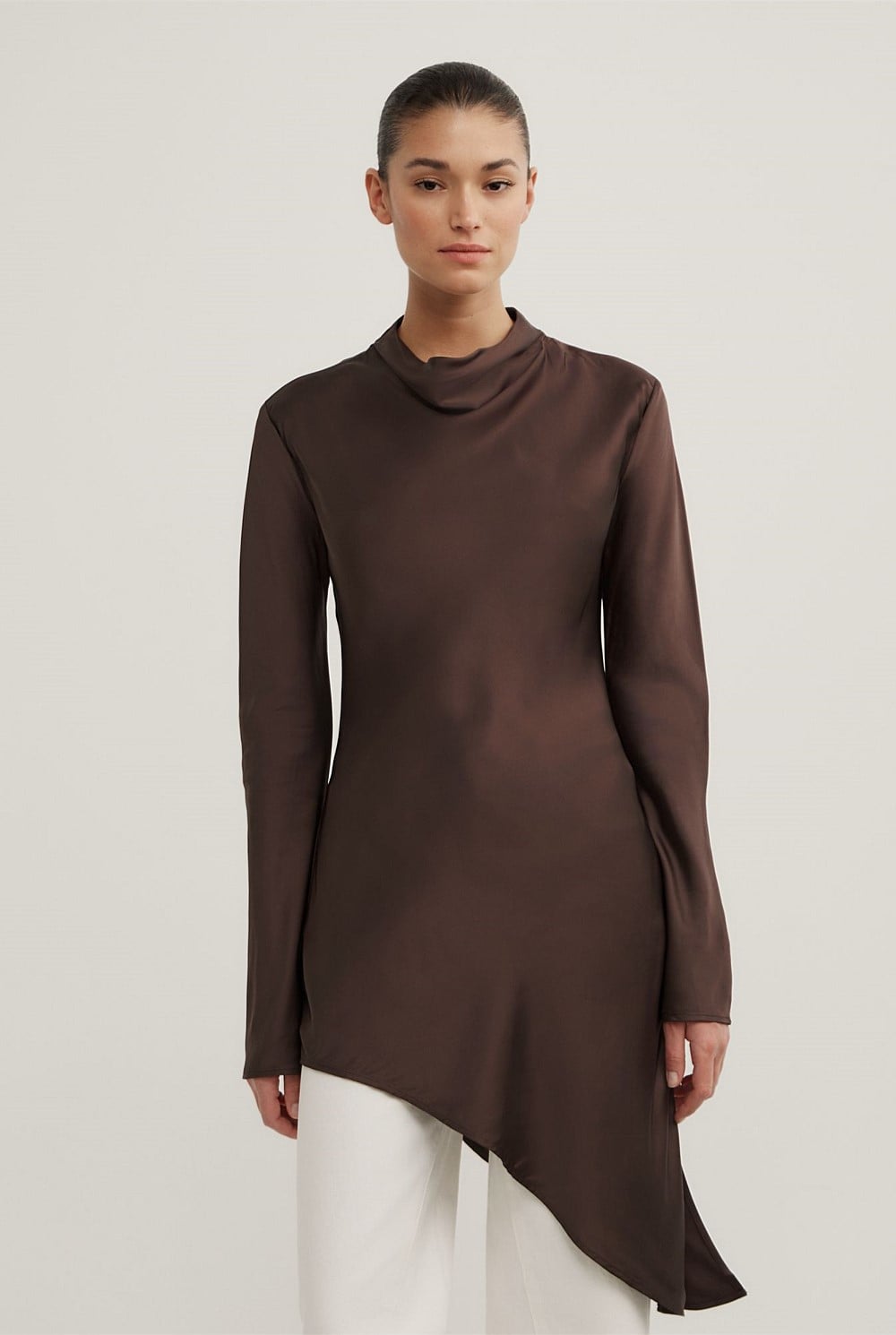 Long Sleeve Asymmetric Tunic Top