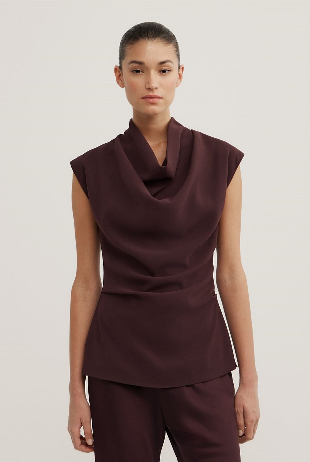 Crepe Cowl Tank Top