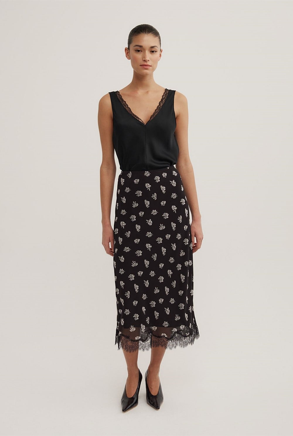 Floral Midi Skirt