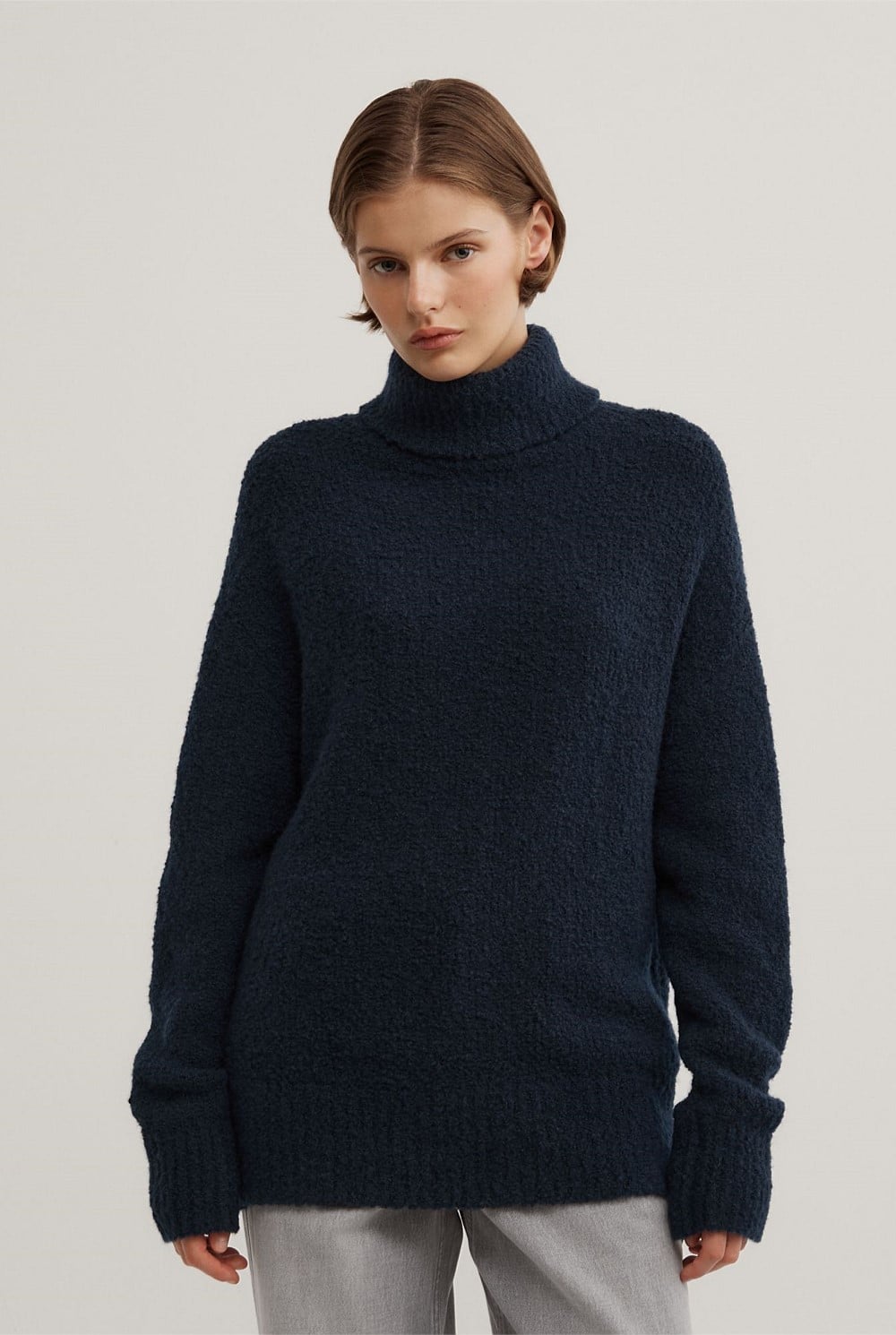 Boucle High Neck Knit