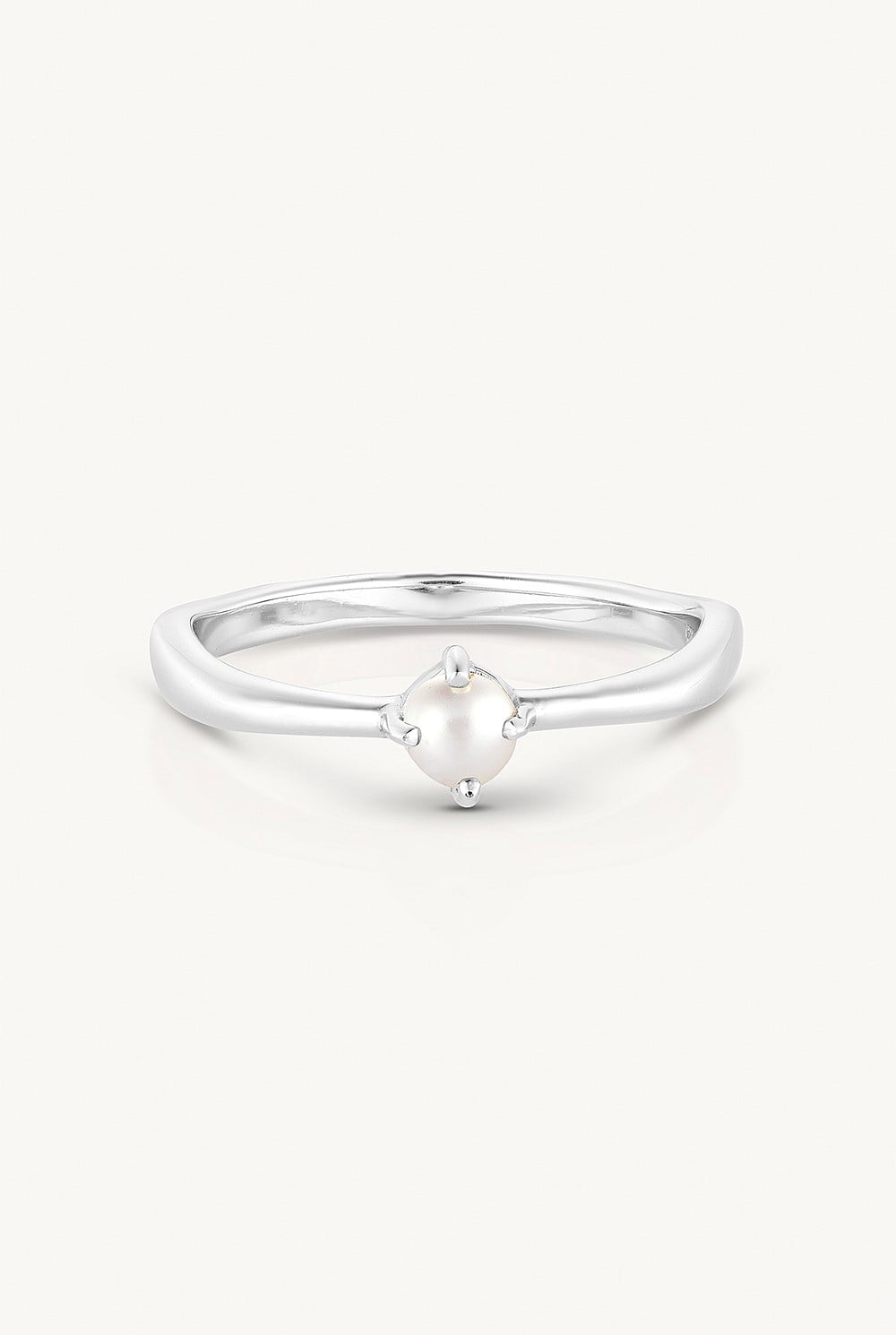 June Pearl Silver Birthstone Ring