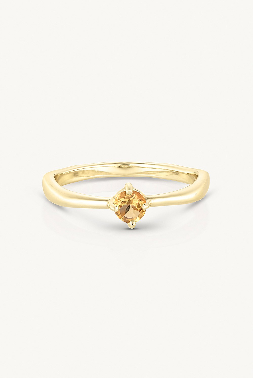 November Citrine Gold Birthstone Ring