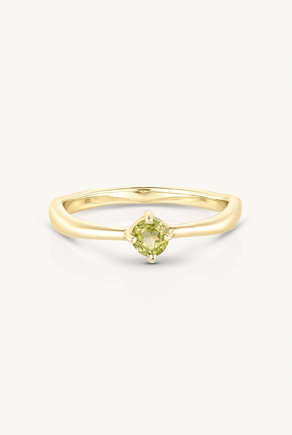 August Peridot Gold Birthstone Ring