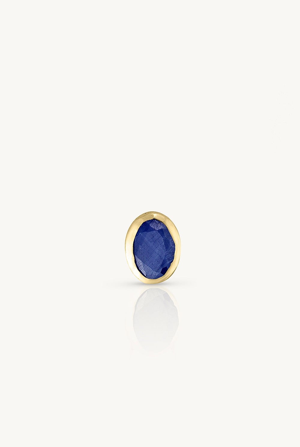 September Sapphire Gold Oval Birthstone Charm