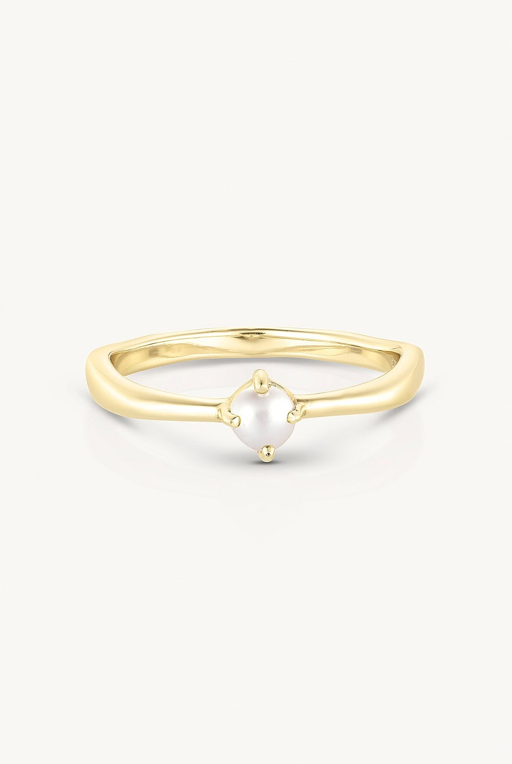 June Pearl Gold Birthstone Ring