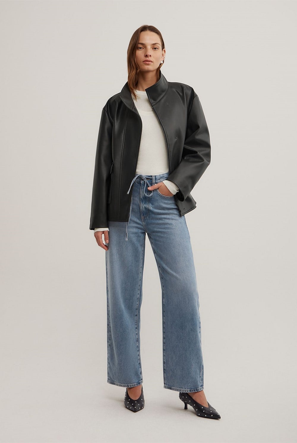 Drawcord Denim Jeans