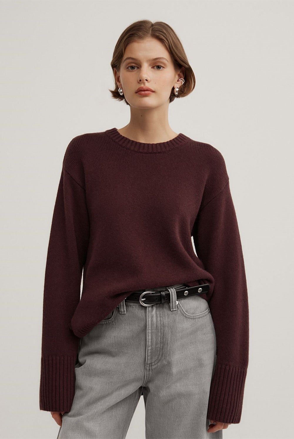 Longline Crew Neck Knit