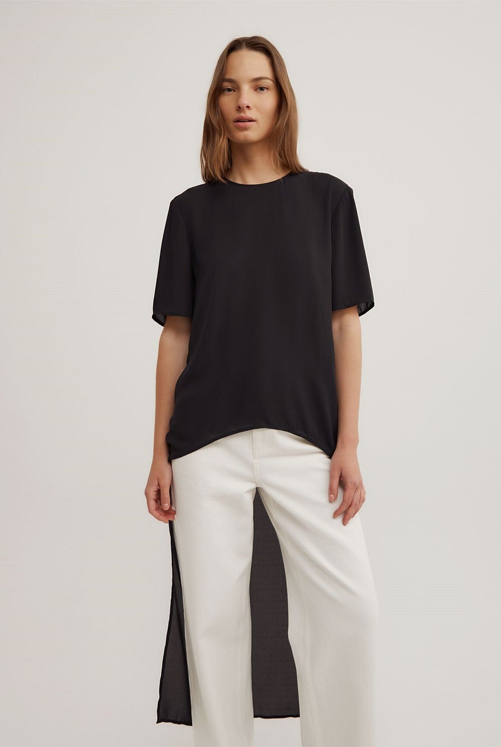 High Low Woven Top