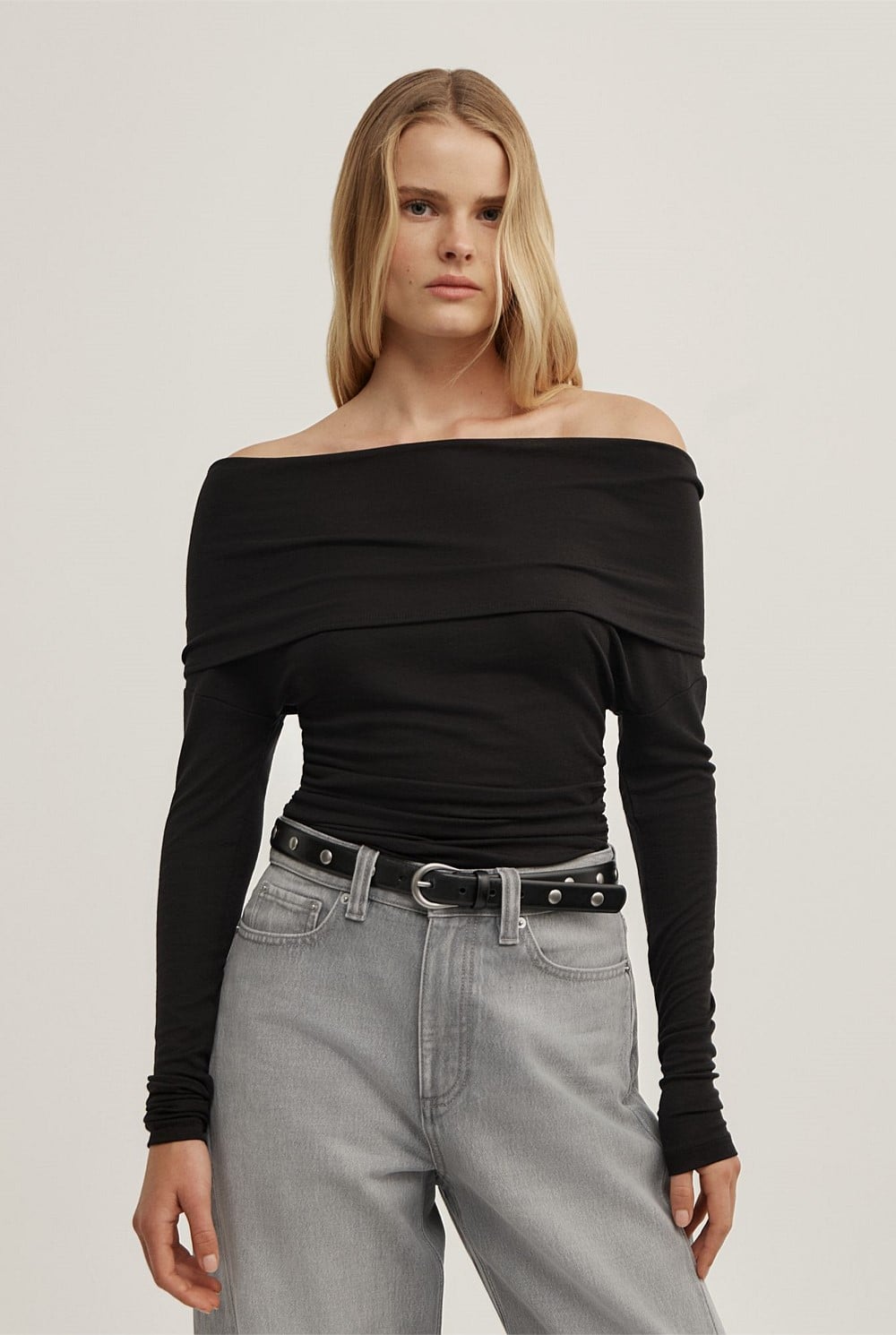 Off Shoulder Long-Sleeve Top