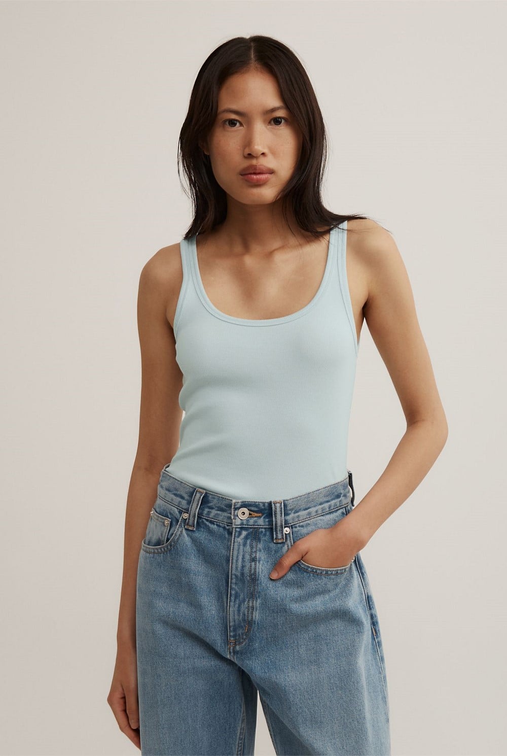 Fine Scoop Neck Tank