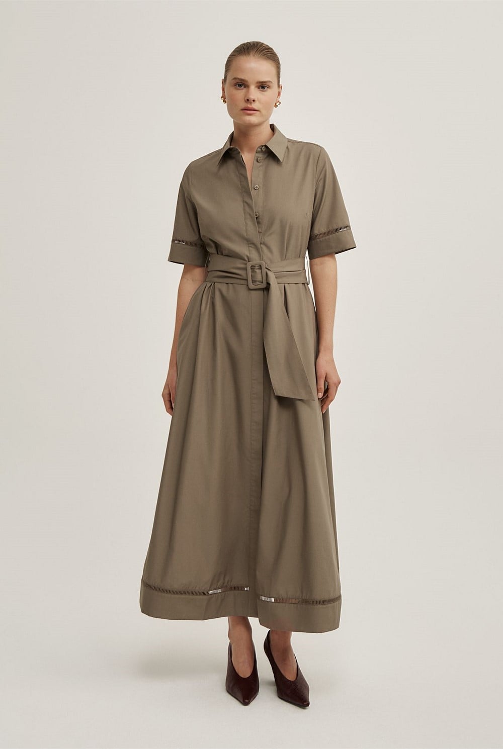 Trim Detail Shirt Dress
