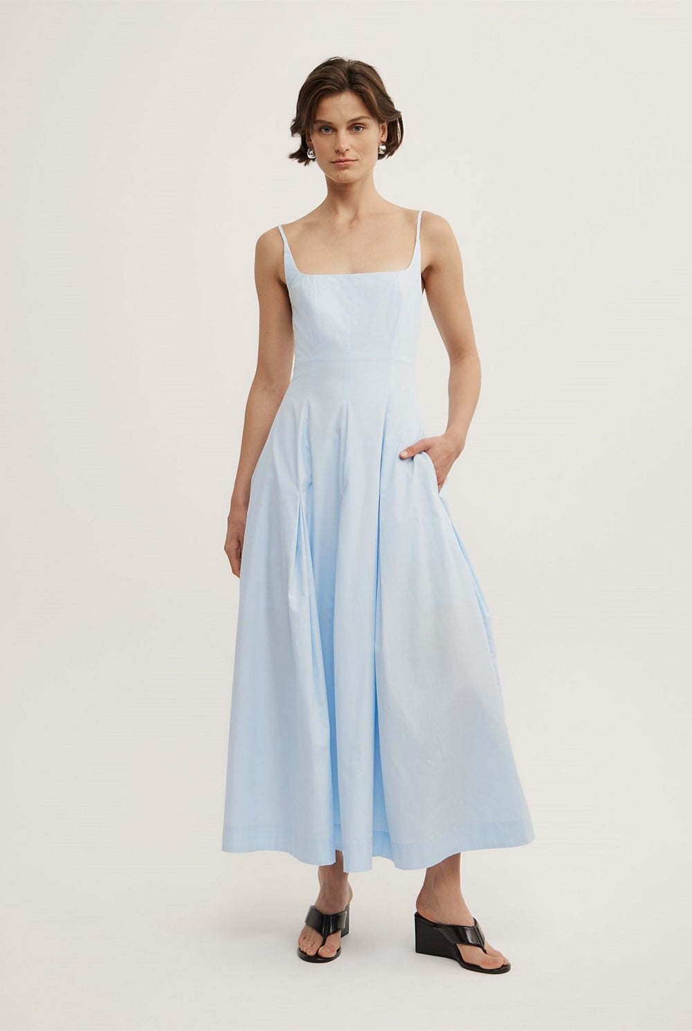Fine Strap Panel Dress
