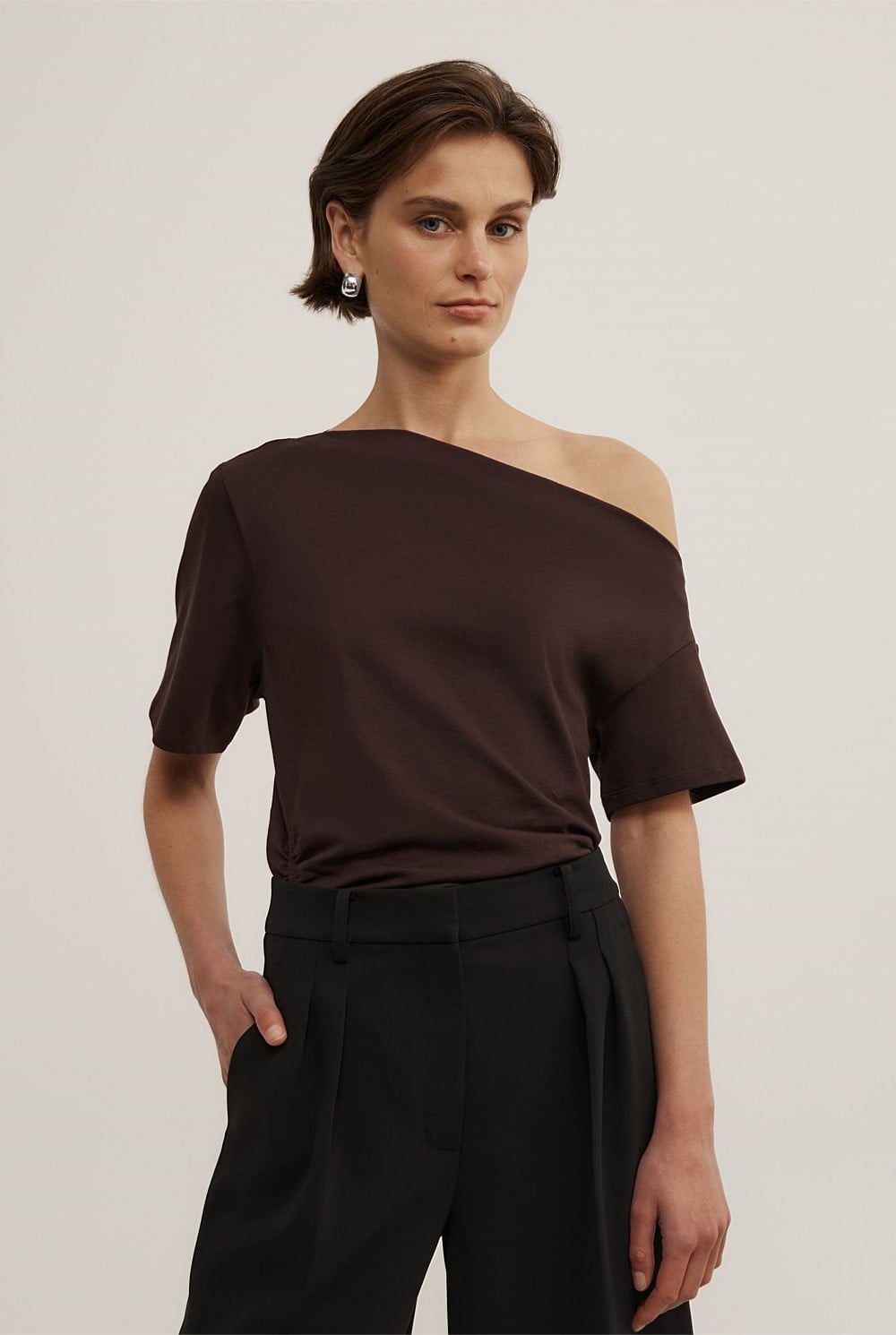 Ruched Asymmetric T-Shirt