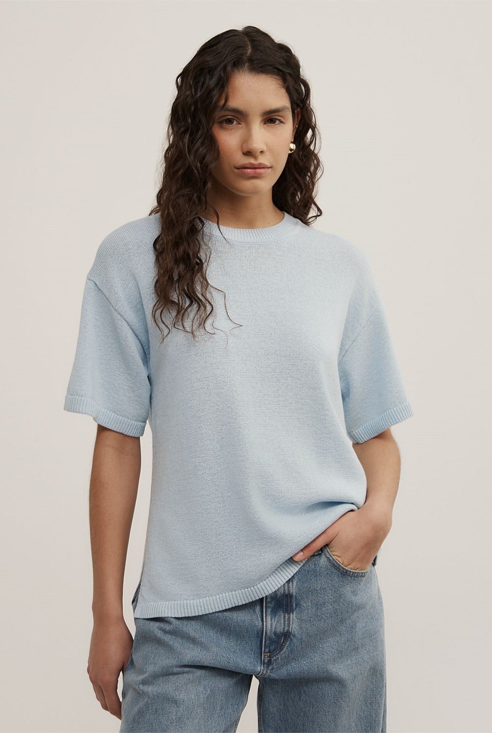 Relaxed Knit T-Shirt