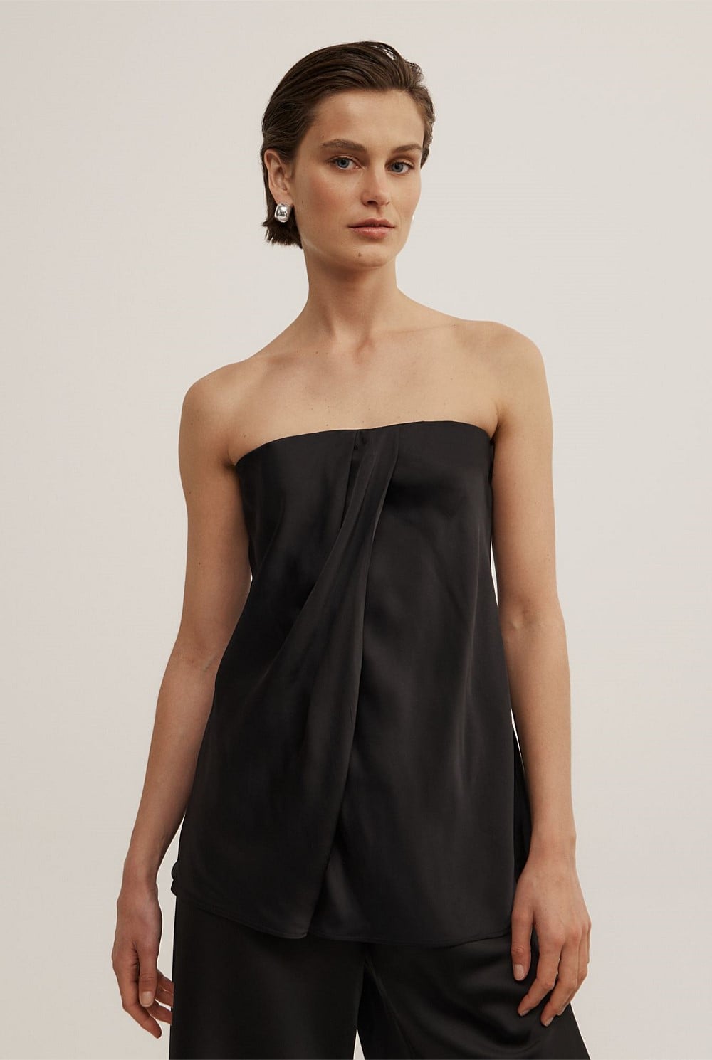 Strapless Tuck Top