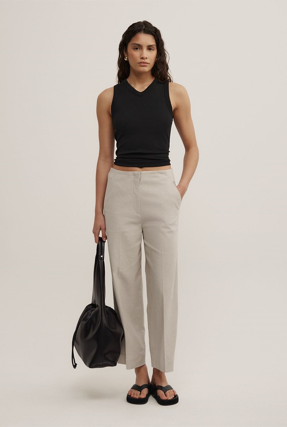 Linen Crop Pants