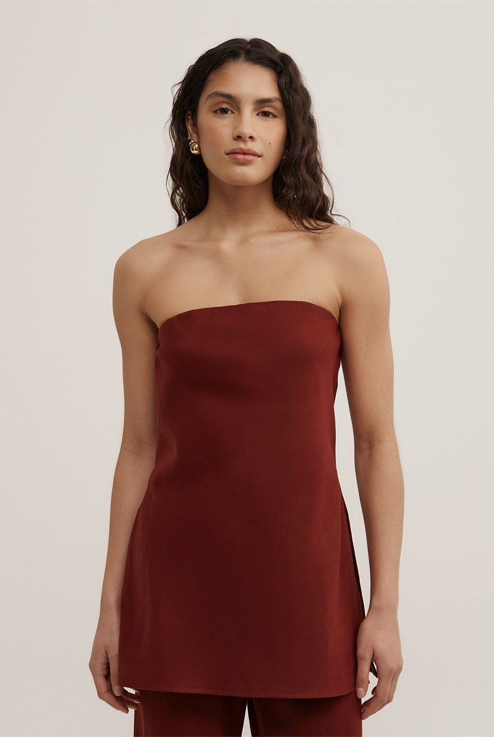 Linen Strapless Top