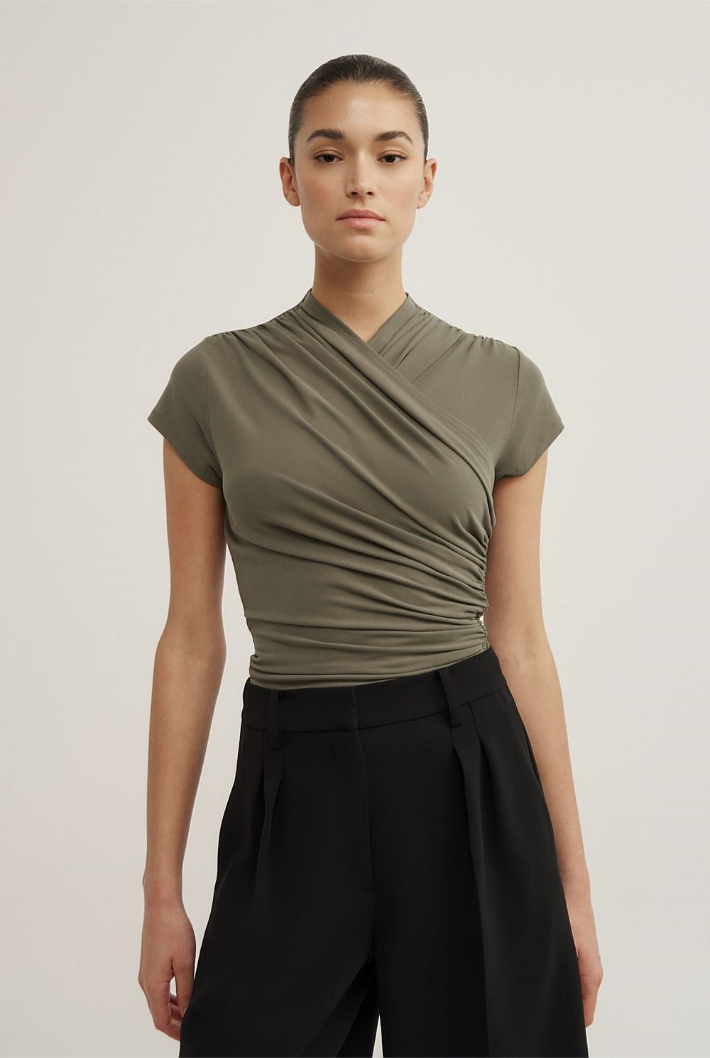 Wrap Cap Sleeve T-Shirt