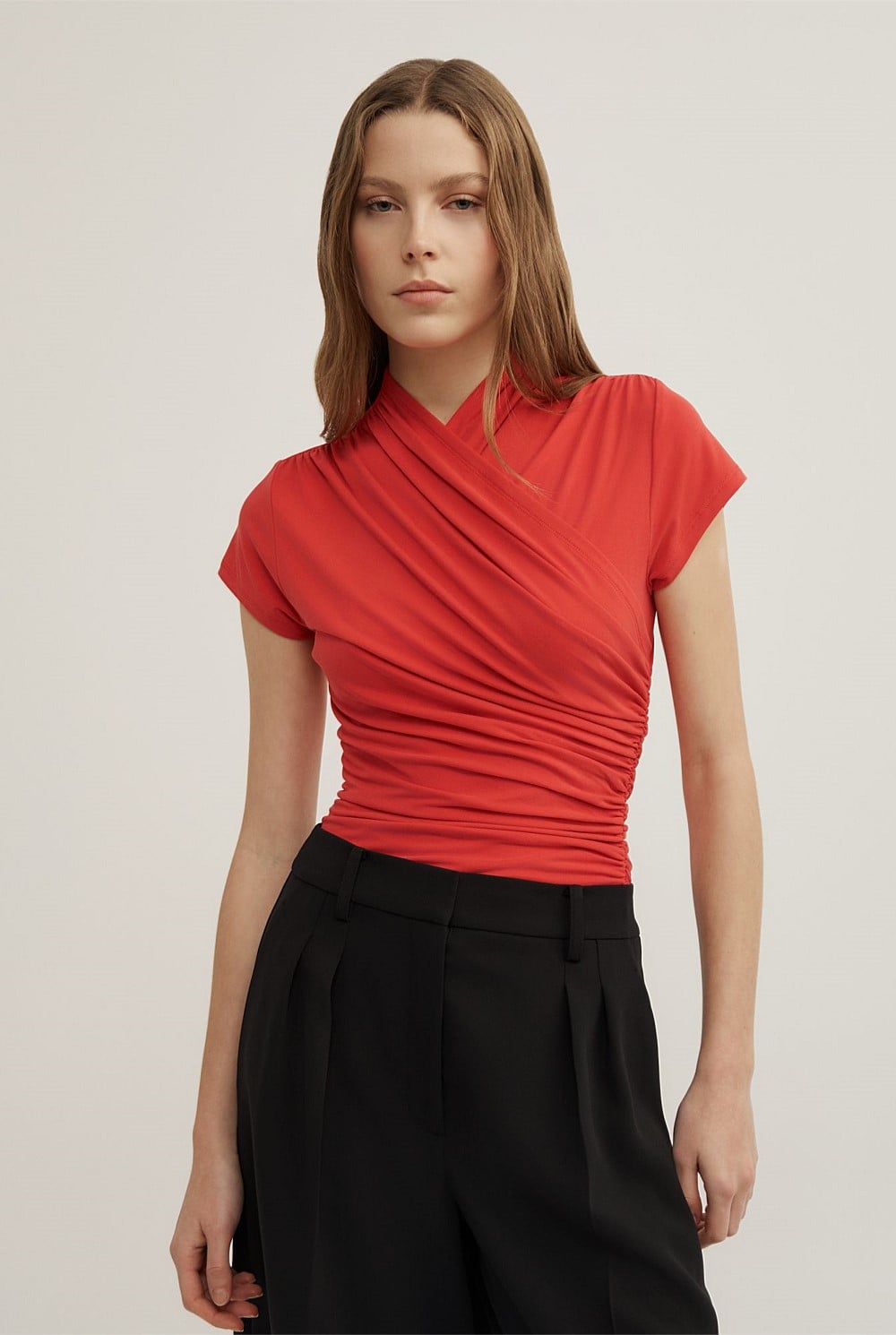 Wrap Cap Sleeve T-Shirt