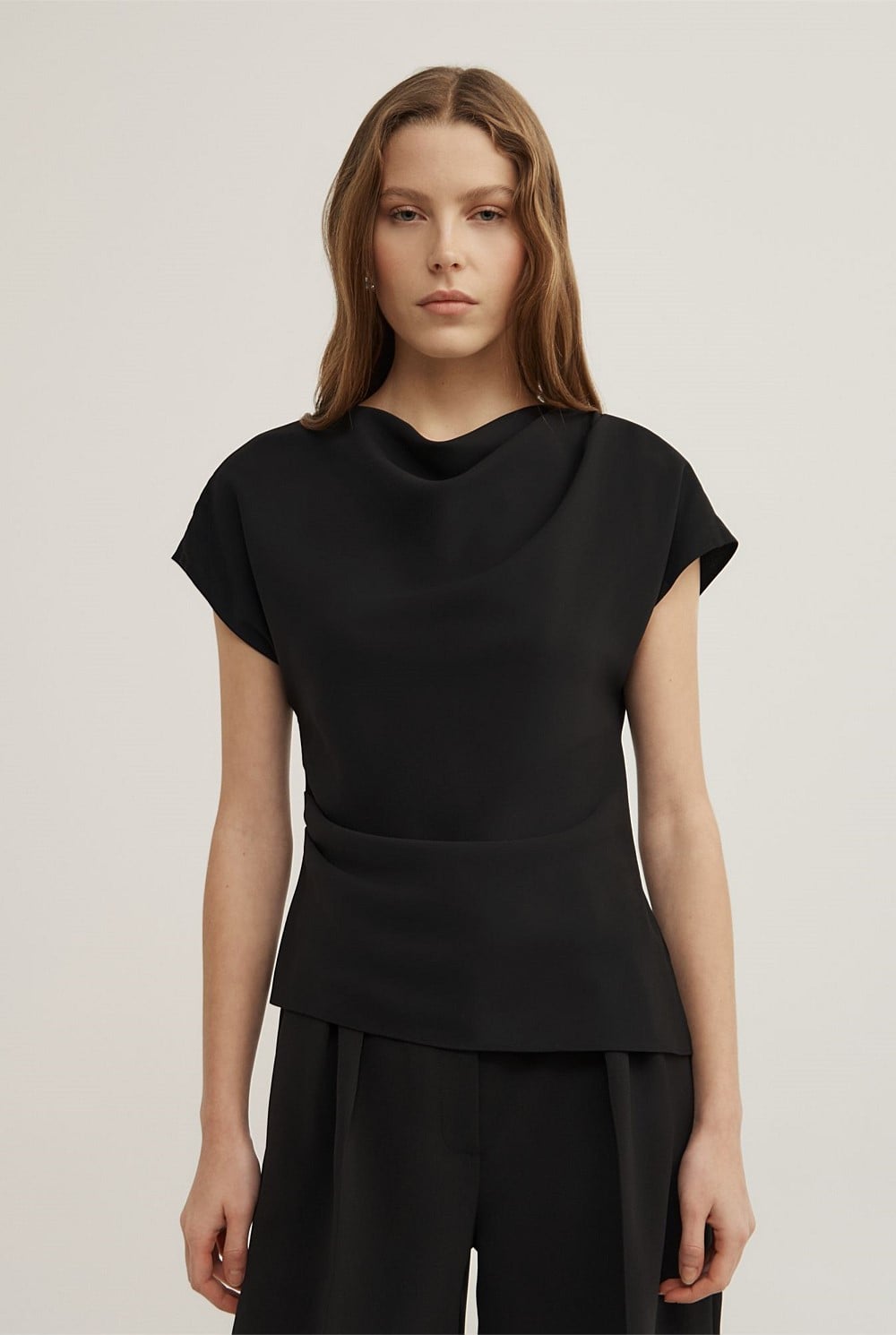 Cowl Neck Crepe Top