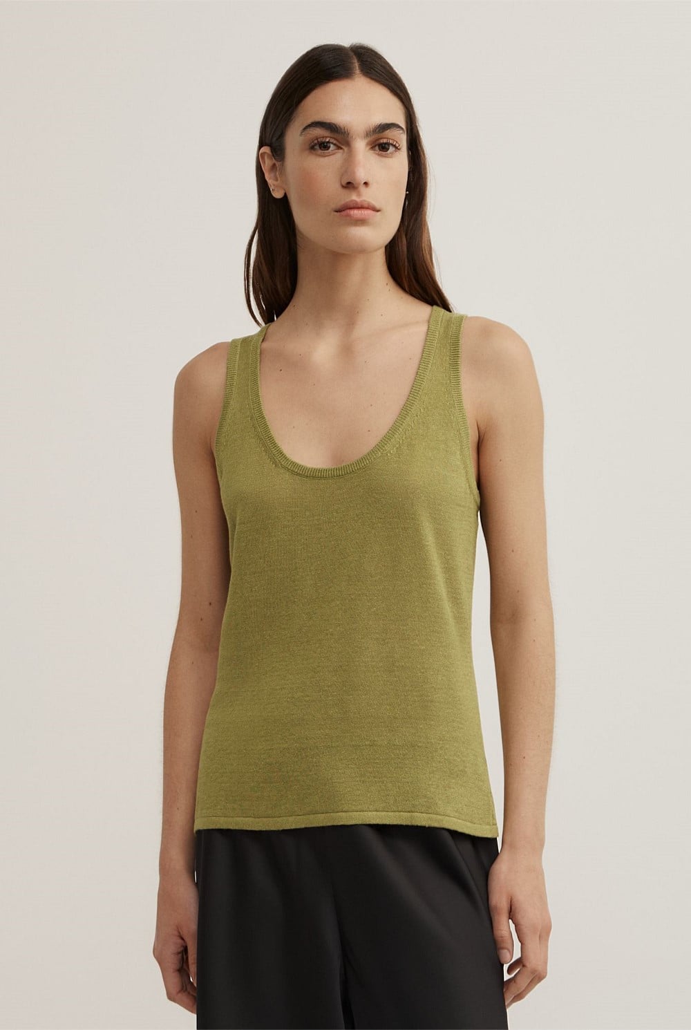 Linen Scoop Knit Tank