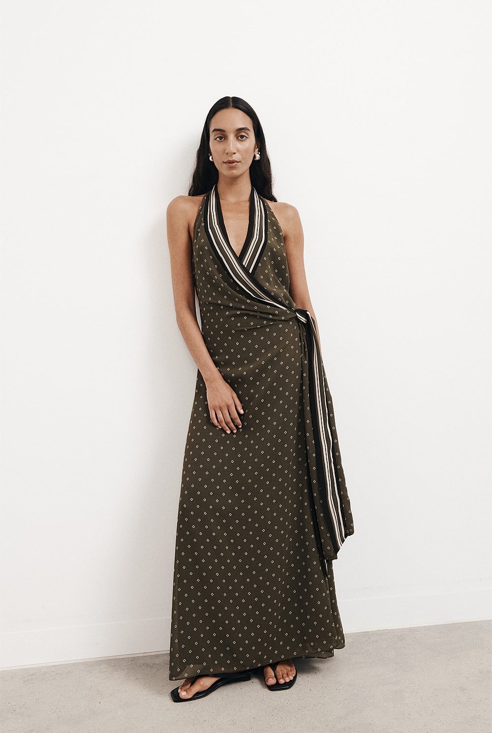 Wrap Halter Maxi Dress