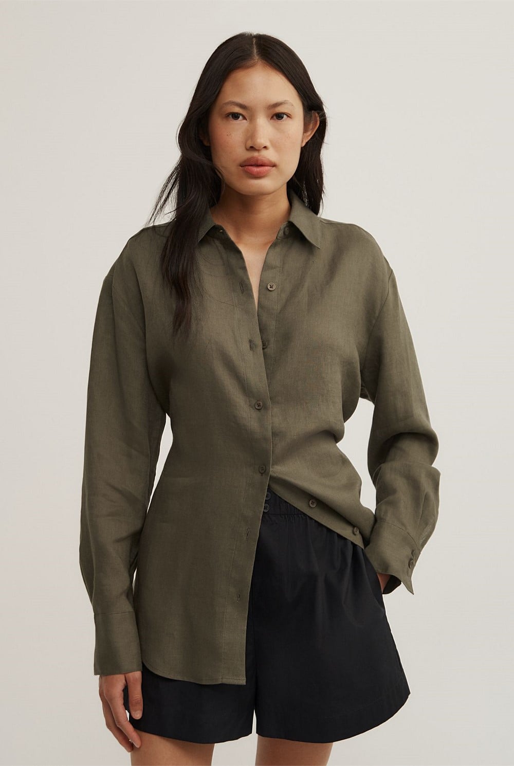 Linen Tie Back Shirt