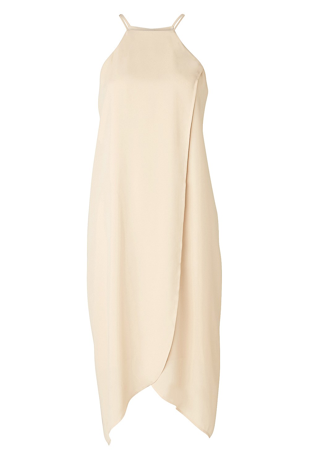 High Neck Wrap Midi Dress