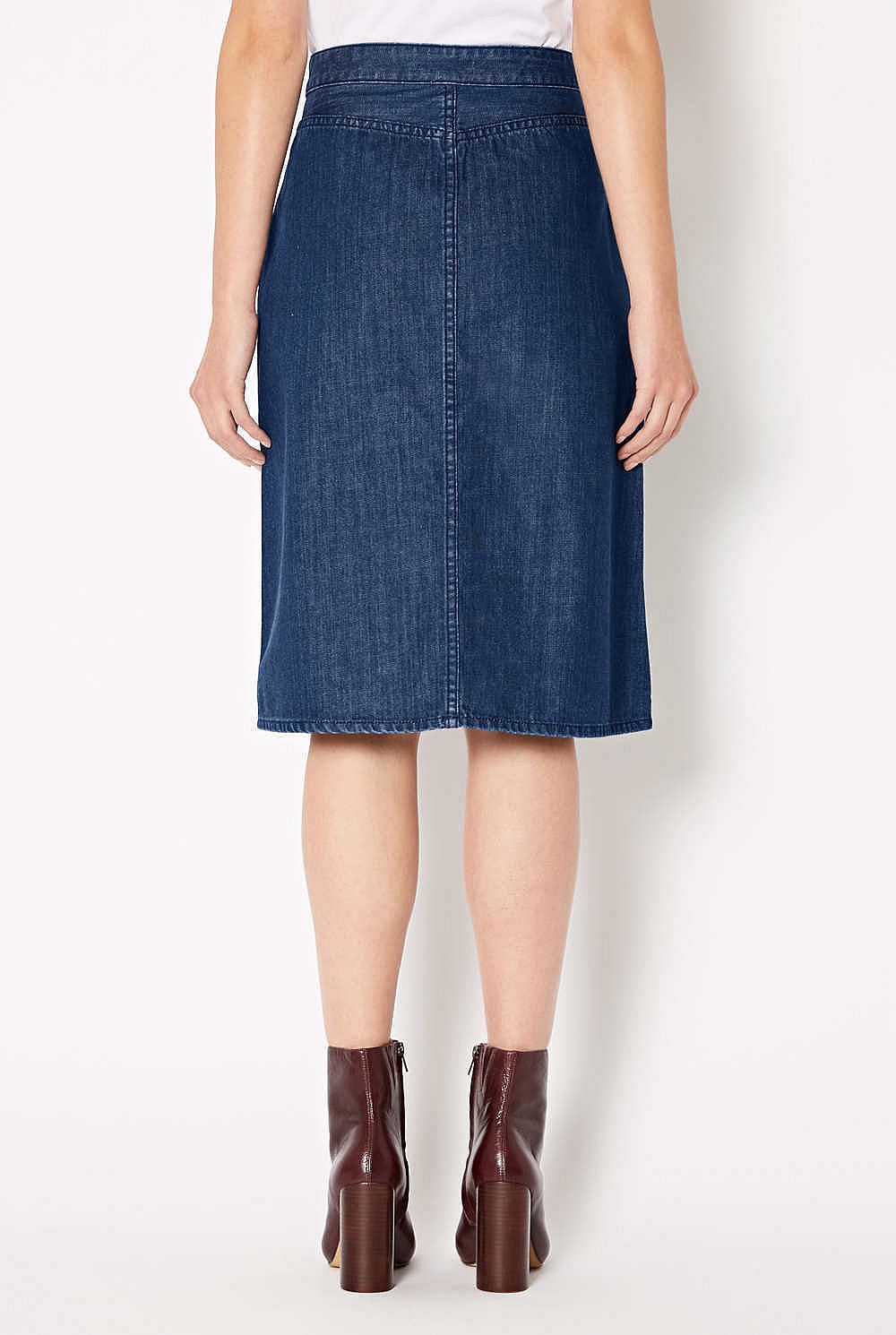 Button Denim Skirt