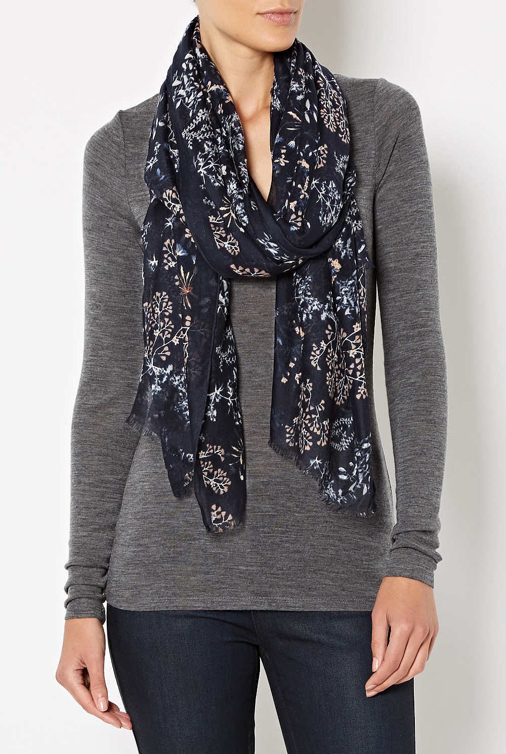 Winter Floral Scarf
