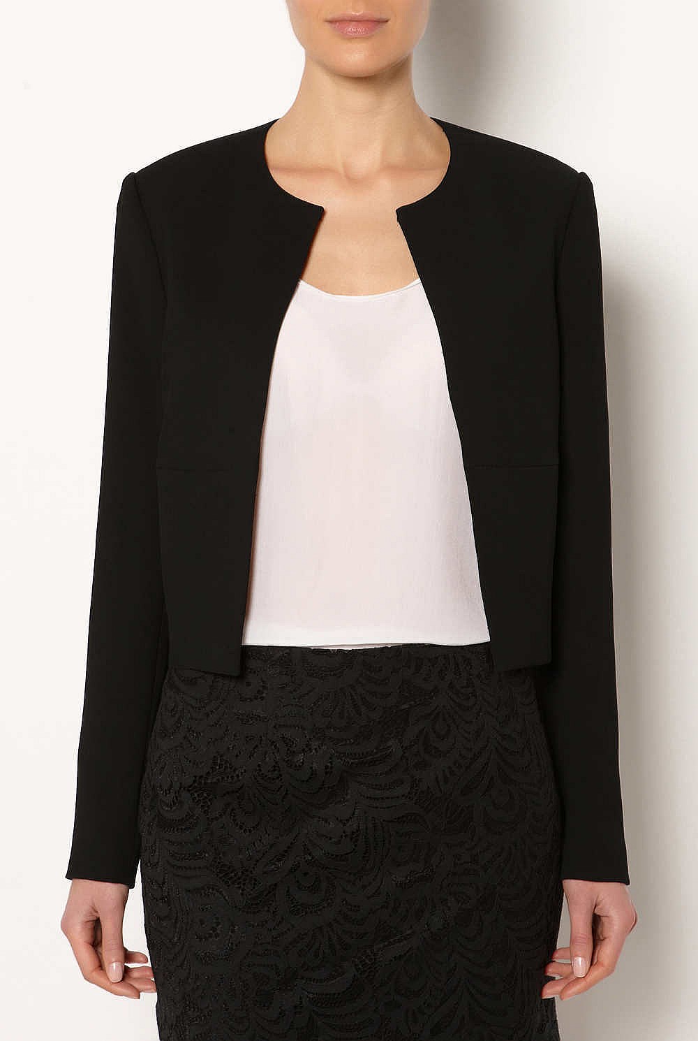 Crop Collarless Jacket