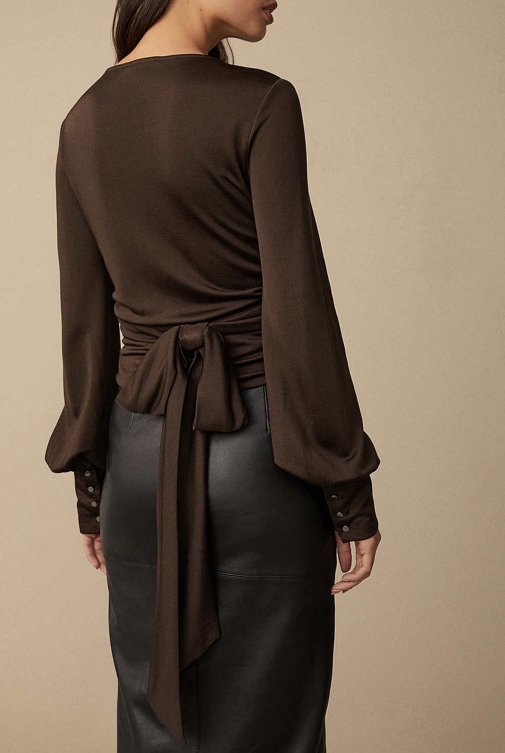 Long Sleeve V Neck Wrap