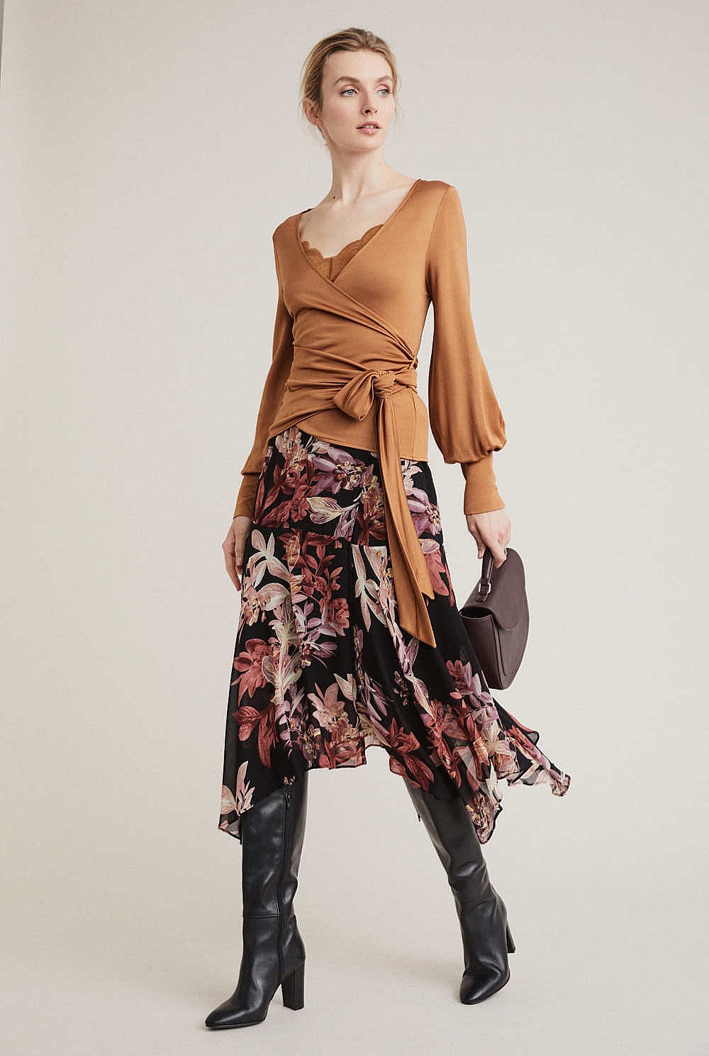 Long Sleeve V Neck Wrap