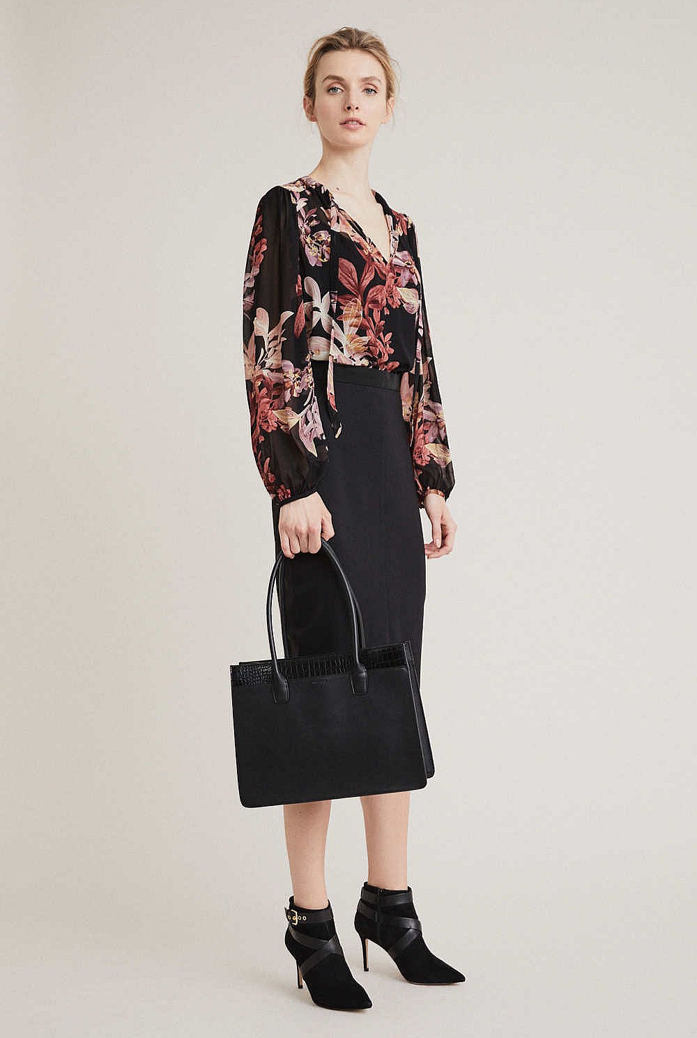 Print Georgette Puff Blouse
