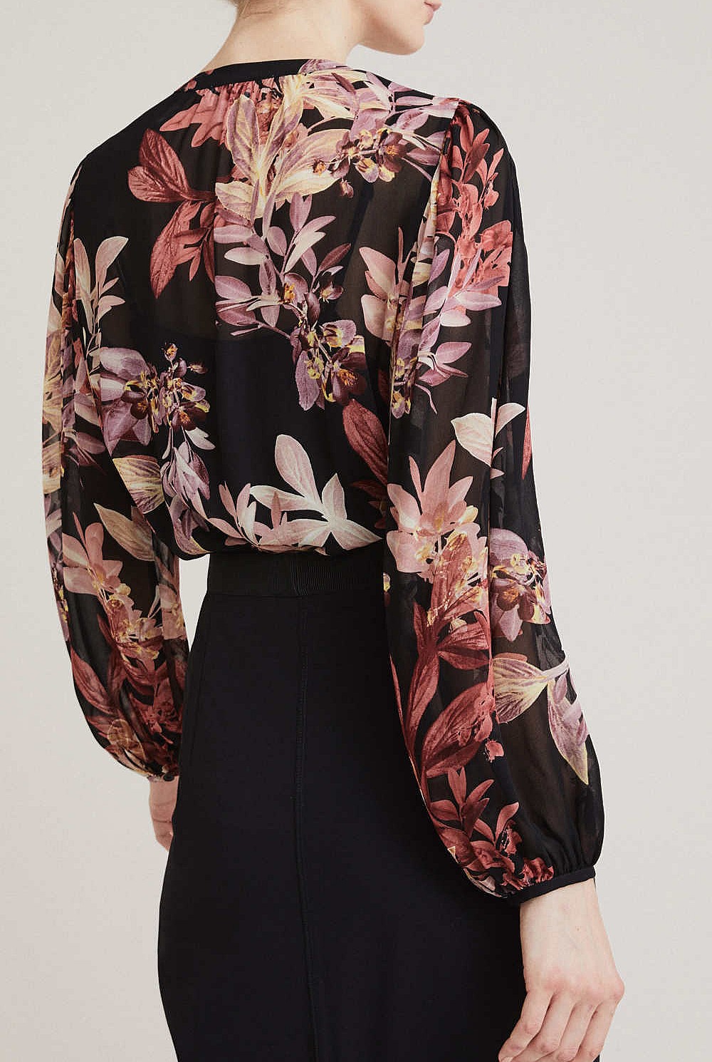 Print Georgette Puff Blouse
