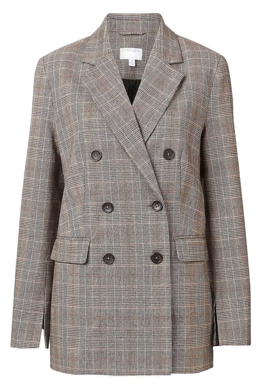 Double Breasted Check Blazer