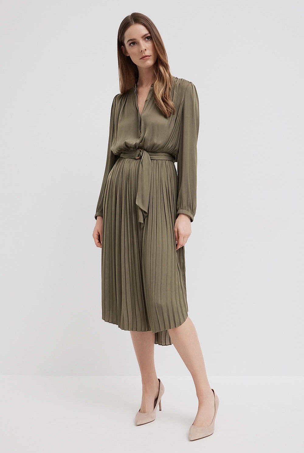 Long Sleeve Half Placket Dress