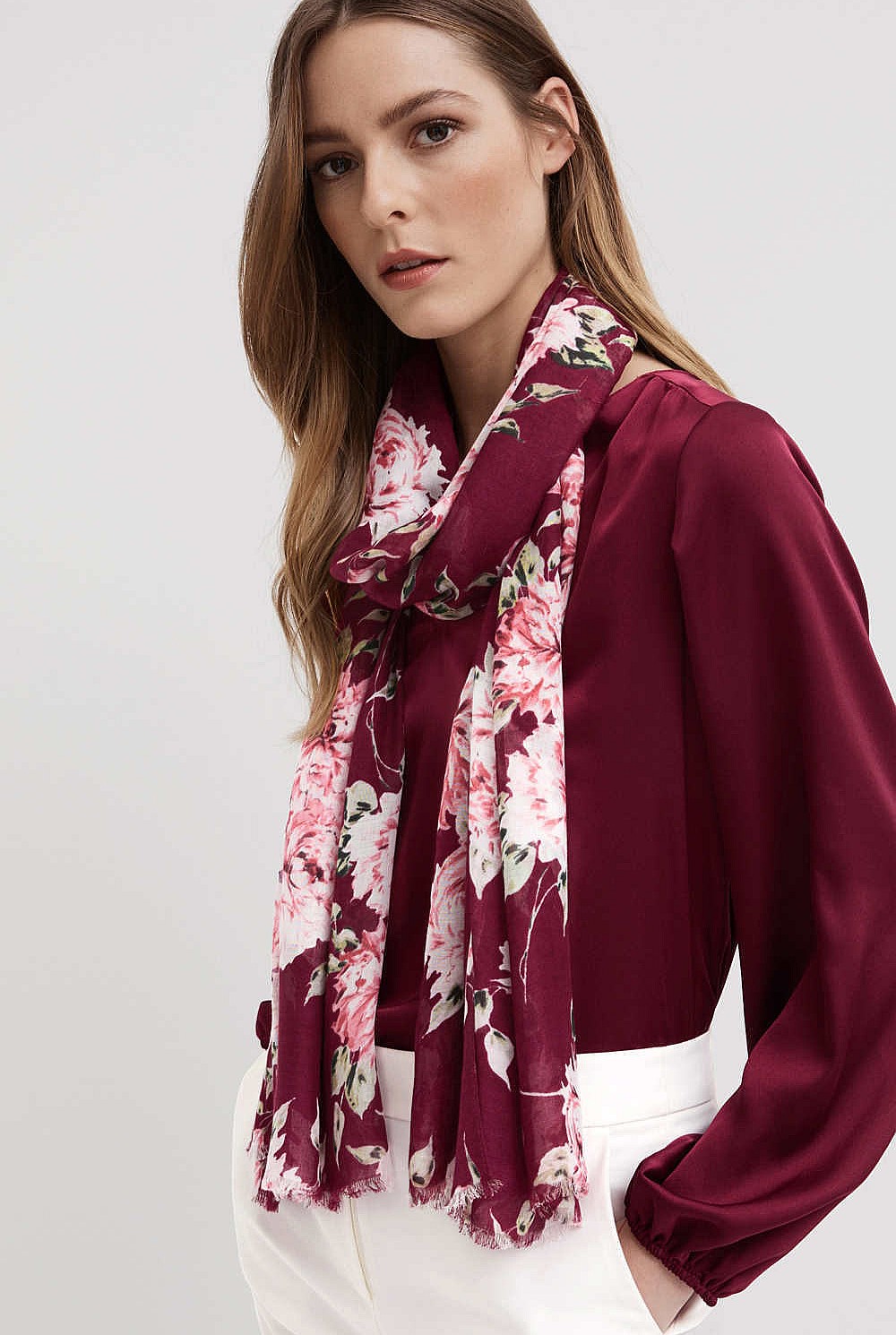 Rose Print Scarf Body main image 0