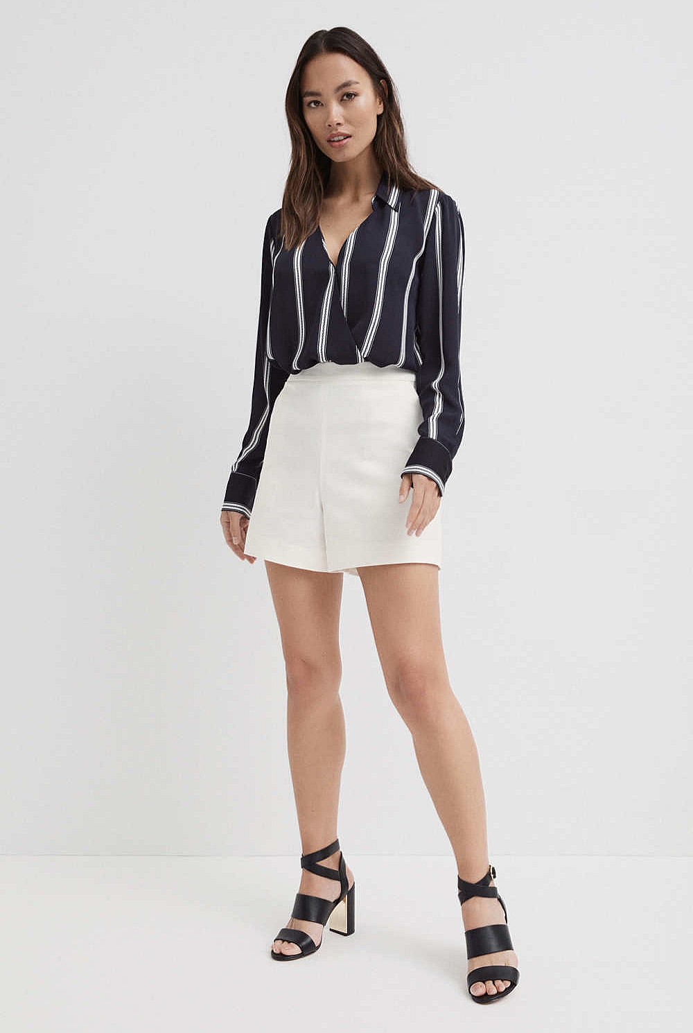 Print Wrap Blouse
