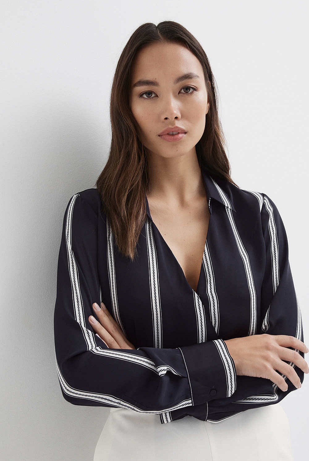 Print Wrap Blouse