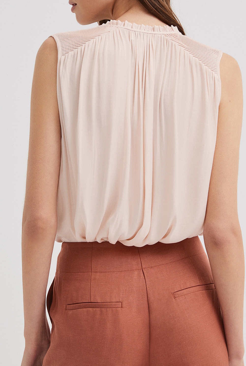 Pleated Shoulder Blouse