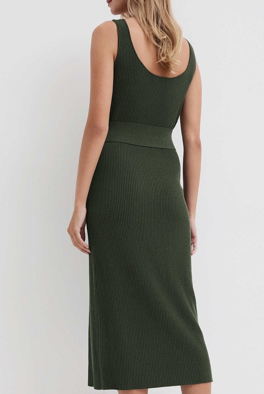 Belted Scoop Knit Dress